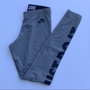 Nike Just Do It Heather Grey Leggings Size Small